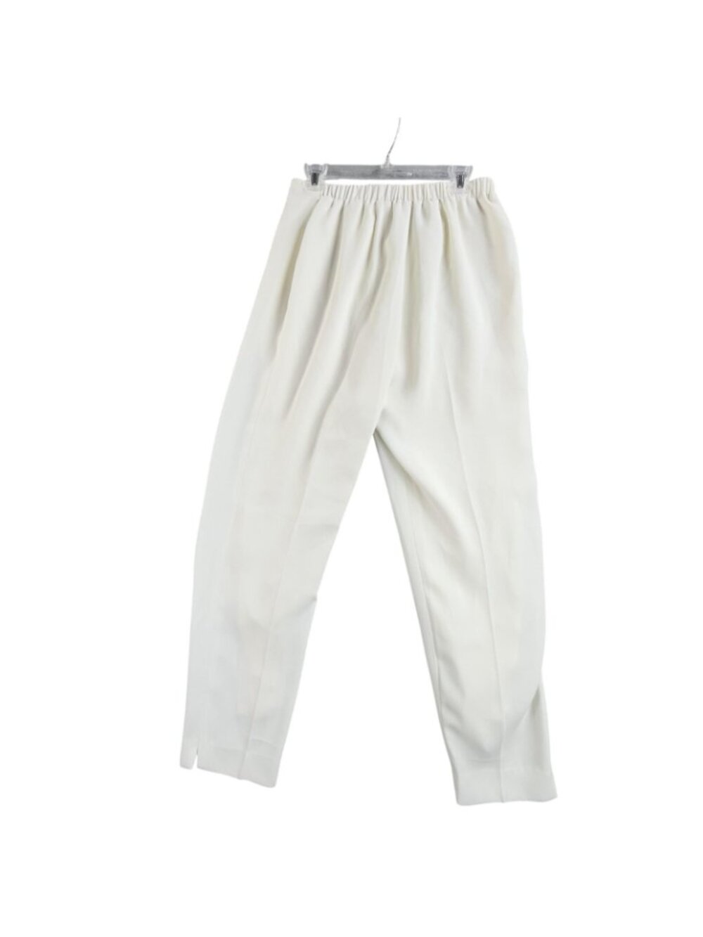 Vintage Criscione Dress Pants Womens Medium White Crepe Pleated Tapered USA Made - Picture 2 of 16